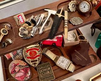 Cufflinks, Pins, Keychains, Pendants, Watches