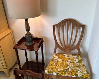 Lamp, Accent Table, & Magazine Rack