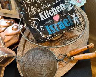 Vintage Strainer, Cutting Board, & Apron
