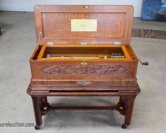 Mermod Freres Antique Oak Cased Music Box with 2 - 18" Cylinders