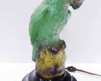 Tiffin Glass Co. Parrrot Lamp