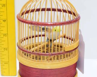 Vintage German wind up bird cage