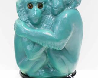 Tiffin Glass Co. Monkey Lamp