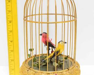 Vintage German wind up bird cage