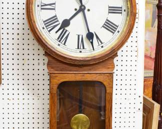 antique Oak Cased Regulator Clock