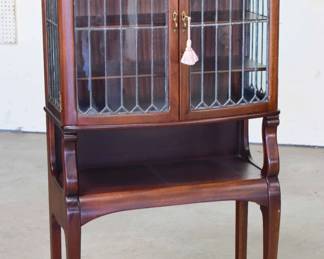 Antique Leaded Glass Display Cabinet