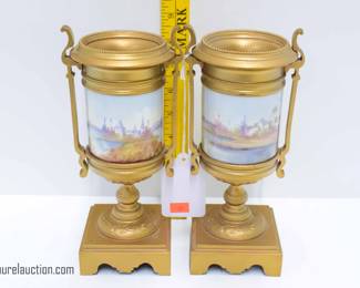 Pair of Painted Porcelain Mounted Censers, reverse