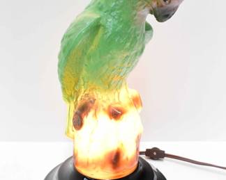 Tiffin Glass Co. Parrrot Lamp