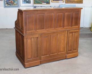 Raised Panel Oak Roll Top Desk 