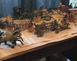 Cast Iron Toys.....Hubley Or Arcade? Some original and some repaint. Some reproductions