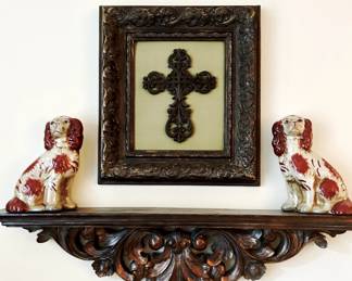 Pair Staffordshire Style Dogs