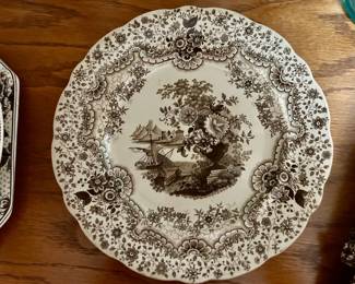 Brown Transferware Plates