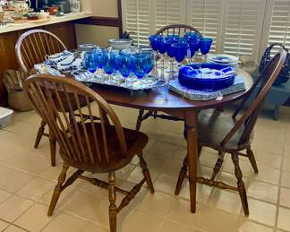 Oak Table and 4 Windsor Chairs