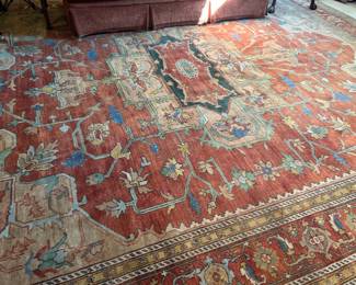 Vintage Heriz Serapi style rug 14'10" x 12