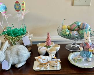 Easter Decor, Hand Painted Wooden Eggs