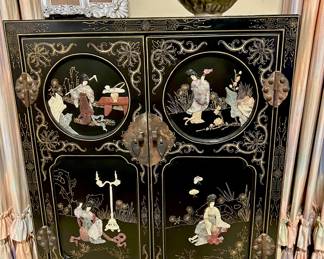 Chinese Lacquered Two Door Cabinet