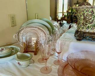 Pink Depression Glass Goblets