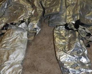  Two Silver Firemen's heat resistant suits for fireman Firefighters