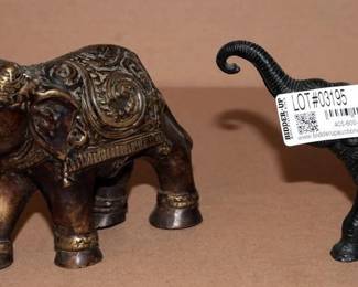 Bronze / Brass Elephants 2ct vintage