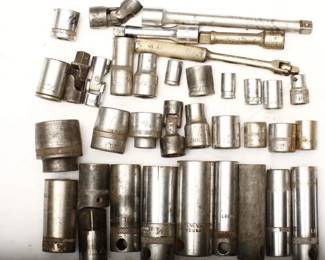 many lots of Tools and sockets in large lots! this picture shows Mostly Bonney USA Sockets of 1/2 and 3/8 drive