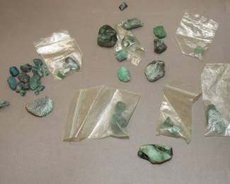 Rough unpolished emeralds!