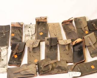  20 Black Ammo Pouches leather 7” x