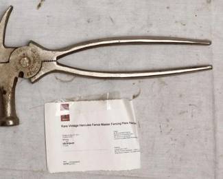 Rare Antique Silver Toned Hammer Wrench with documentation Hercules Fence Master