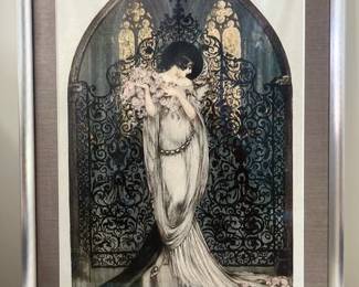 Antique 1920's Art Custom Framed