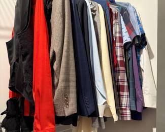 Men’s clothes 
Shirts - S/M
Jackets - 42
Ties, Tie tacks, etc