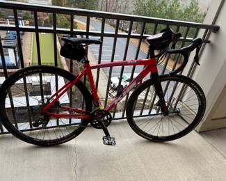 KHS Grit 330 Gravel Bike (2019, Small)  This bike is a versatile gravel bike designed for both paved roads and rugged trails. This 2019 model features a lightweight aluminum frame with a carbon fork, Shimano Sora 2x9-speed drivetrain, mechanical disc brakes, and 700c wheels with wider tires for stability on mixed terrain.

Original MSRP: $1,399–$1,499 