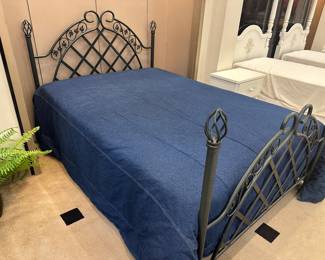 Black full size bed!  The comforter is denim and so nice,
