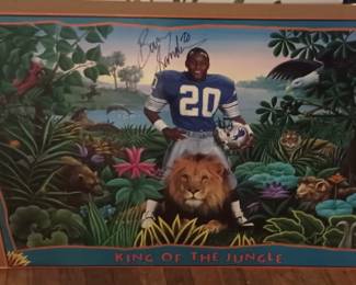 Rare Nike Barry Sanders Autograph poster. we cannot find another autograph one. this is certified by jsa