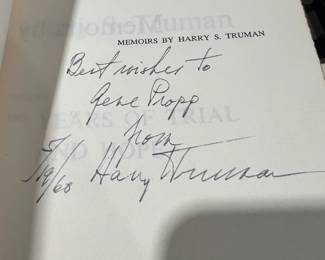 PRESIDENT HARRY S TRUMAN MEMOIRS SIGNED