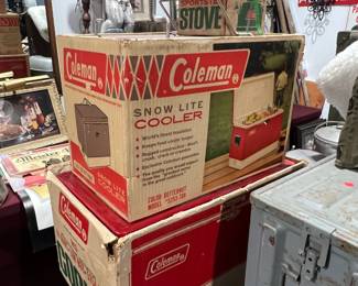VINTAGE COLEMAN COOLERS IN ORIGINAL BOXES