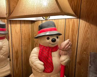 Vintage Snowman Lamp