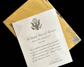 Jimmy Carter 1977 Memorial Certificate