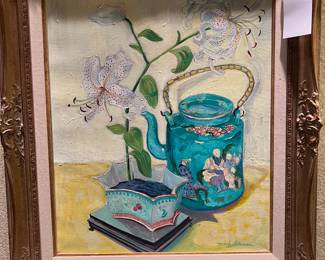 #26 Lillies and Chinese Porcelain by Beverly Lohman 

Oil on canvas