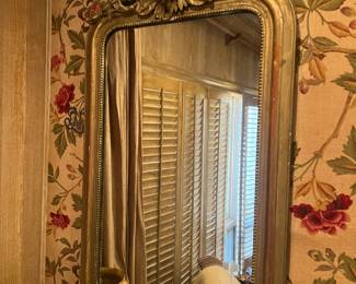 19th century Louis Philippe French gilt wood mirror 