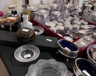 Lalique, perfumes, eone watch, tons of sterling silver 