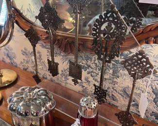 Set of Ethiopian processional crosses mounted on acrylic