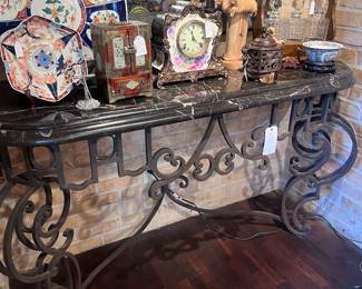 Marble top iron console (2 available, mount to wall)