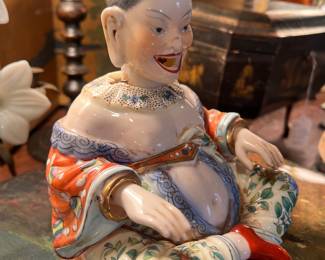 19th century Meissen nodding pagoda figure with nodding head, hands and tongue 