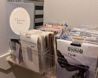 Loads of Christian Dior, Wolford, Neiman Marcus, and Stanley Korshak tights