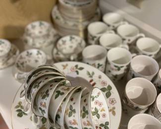 Wedgwood English china in Wild Strawberry service for 12 (68 pieces)
