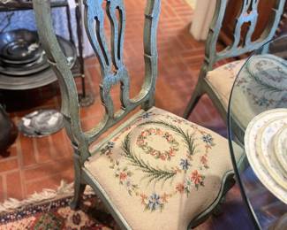 Set of 6 needlepoint chairs