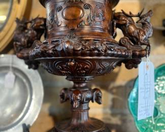 Close up of resin hunting urns