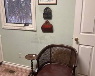 Cane chair and English barley twist table