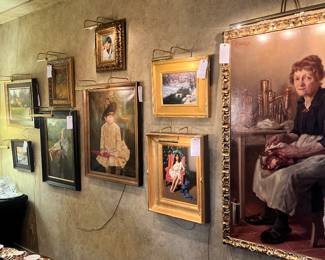 Unbelievable art collection. Lights sold with paintings and can be wired to your wall or a plug.  Items in the following pictures are numbered for reference purposes only.