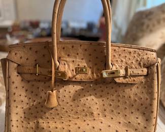 Genuine ostrich handbag