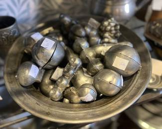 Amazing collection of antique pewter ice cream molds